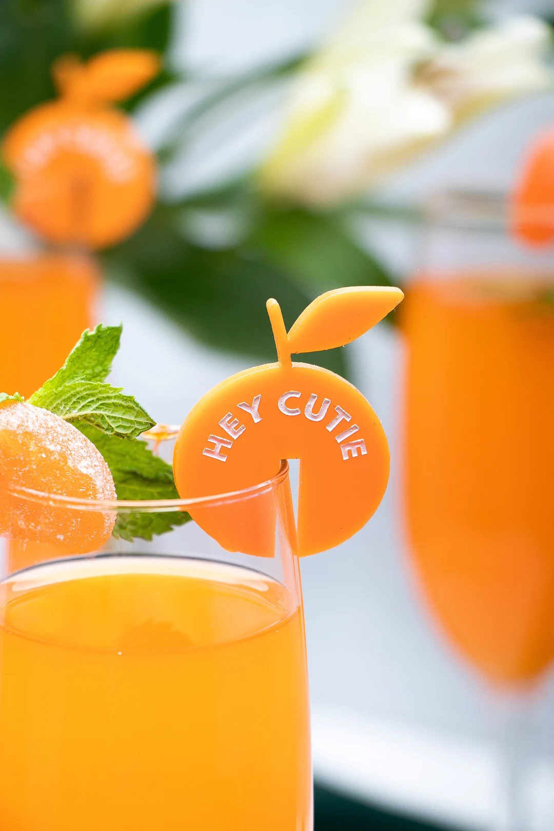 Hey Cutie Orange Drink Markers, Baby Shower, Orange, Mandarin, Citrus, Acrylic, Frosted | Etsy (US)