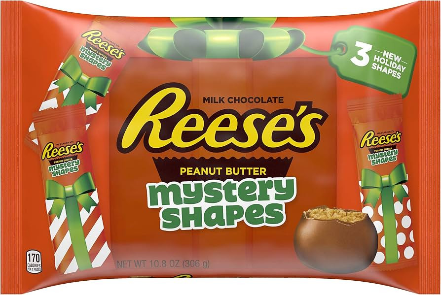 Reese's (1) Bag Peanut Butter Milk Chocolate Holiday Mystery Shapes Individually Wrapped Candy Pi... | Amazon (US)