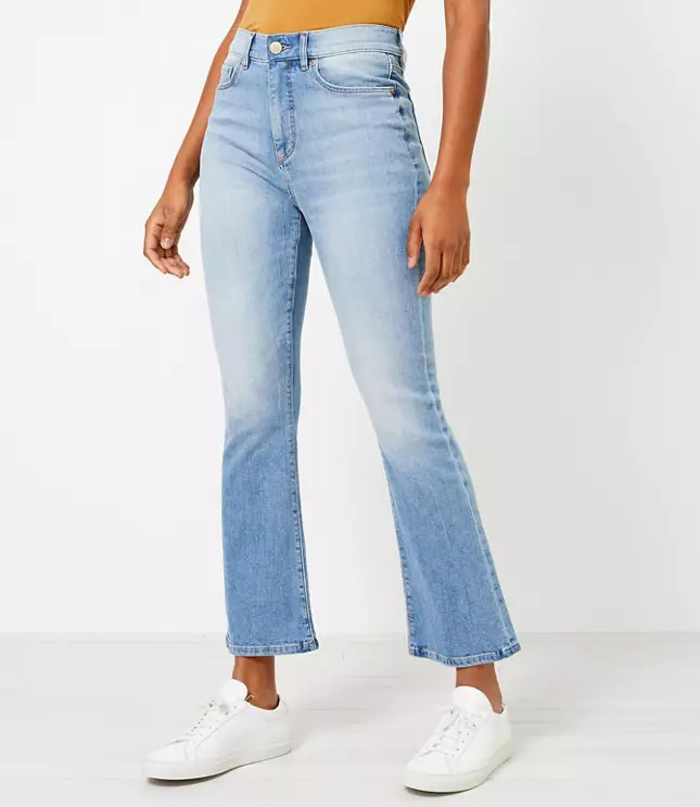 High Rise Kick Crop Jeans in Classic Indigo Wash | LOFT