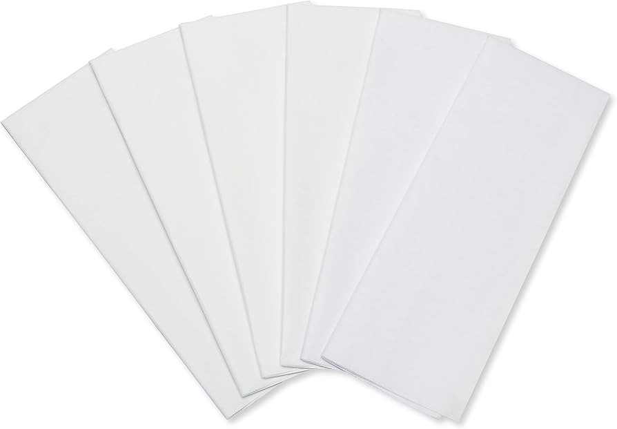 American Greetings 50 Sheets 20 in. x 20 in. White Tissue Paper for Birthdays, Gift Bags, DIY, Cr... | Amazon (US)