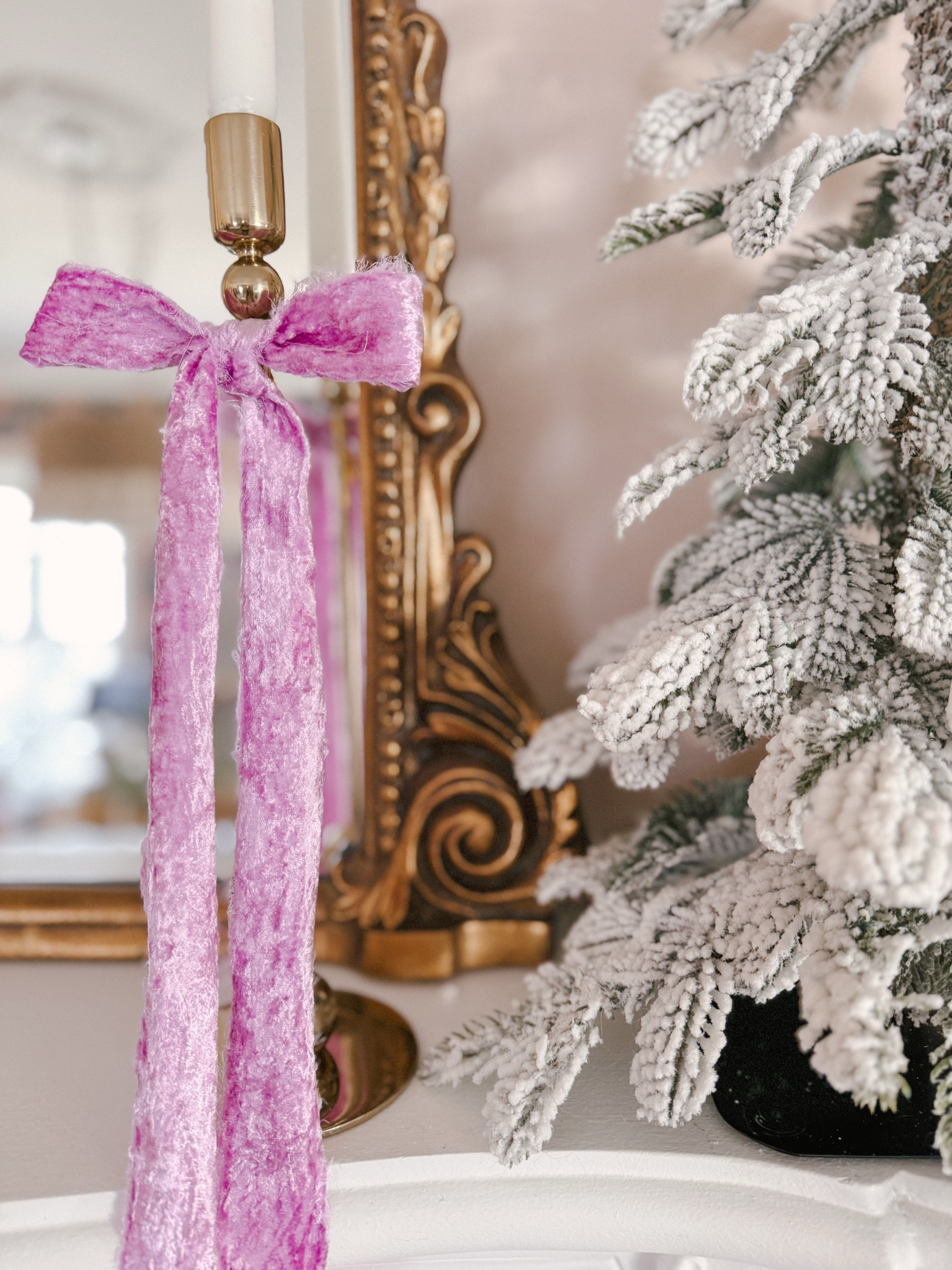 Bow inspired fireplace christmas  