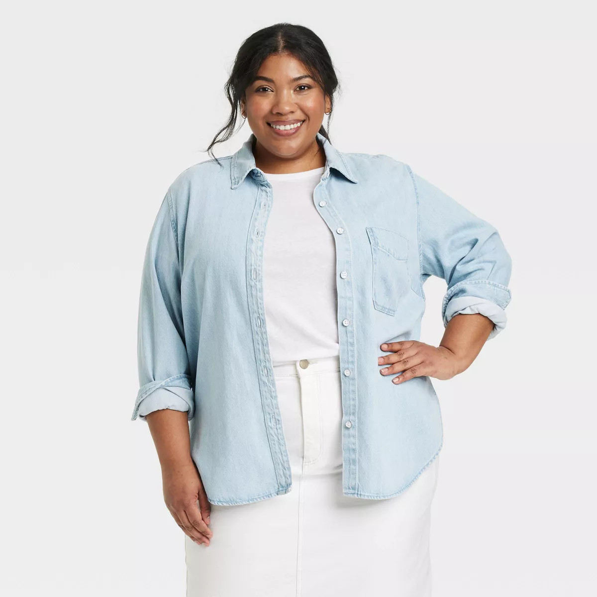 Women's Relaxed Fit Denim Button-Down Shirt - Universal Thread™ | Target