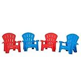 AmazonBasics Indoor and Outdoor Plastic Toddler Chairs - 4 Pack, Multicolor | Amazon (US)