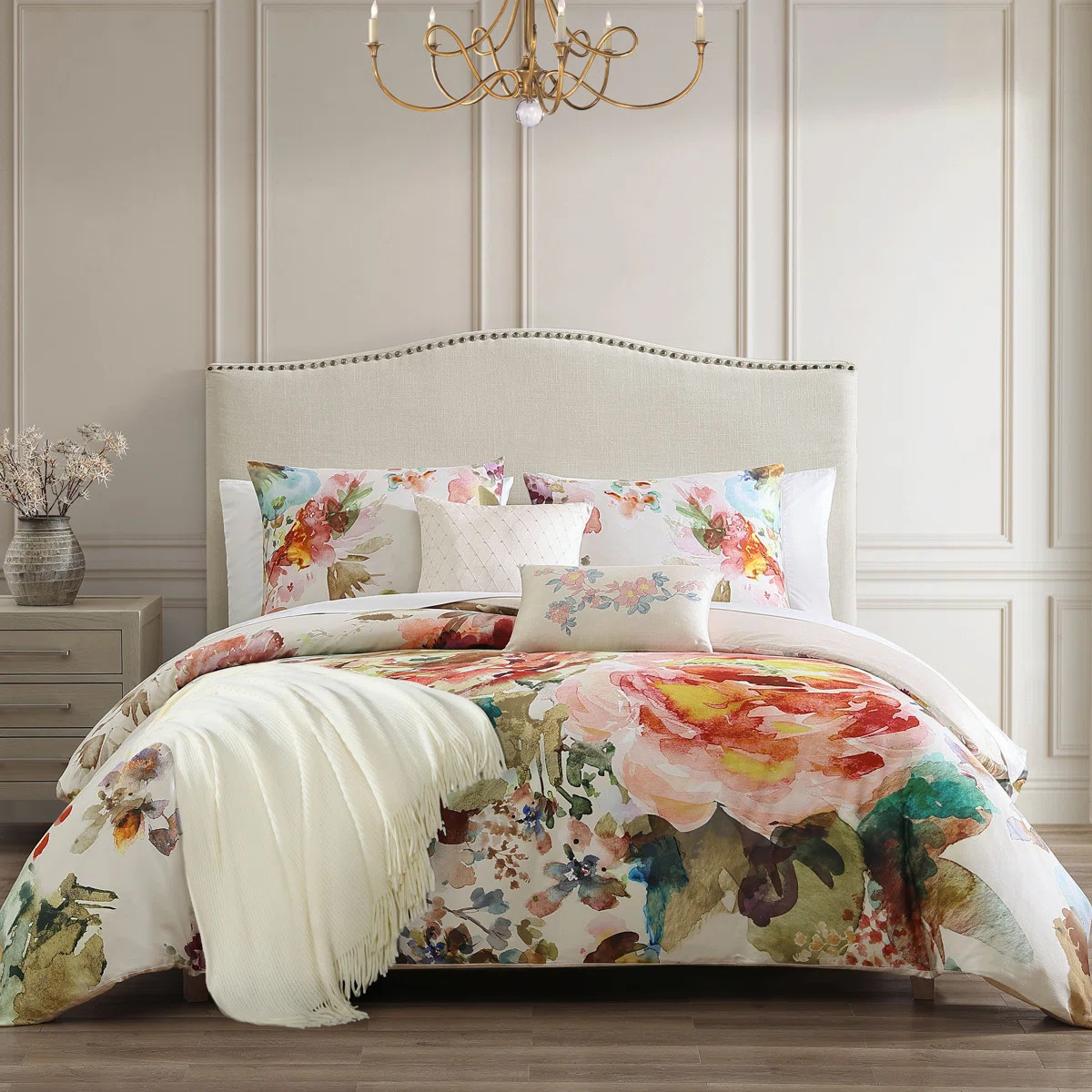 Bebejan Antique Flowers 100% Cotton Sateen 5 Piece Reversible Comforter Set | Wayfair North America