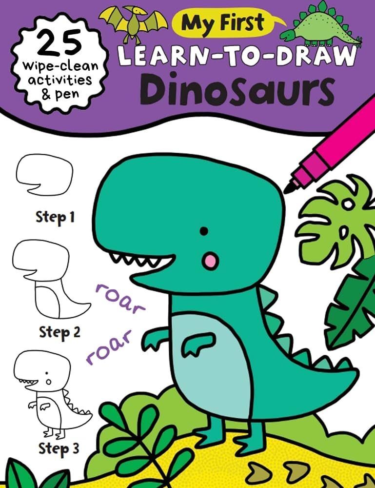 My First Learn-To-Draw: Dinosaurs: Coloring Book for Toddlers with 25 Wipe Clean Activities and M... | Amazon (US)