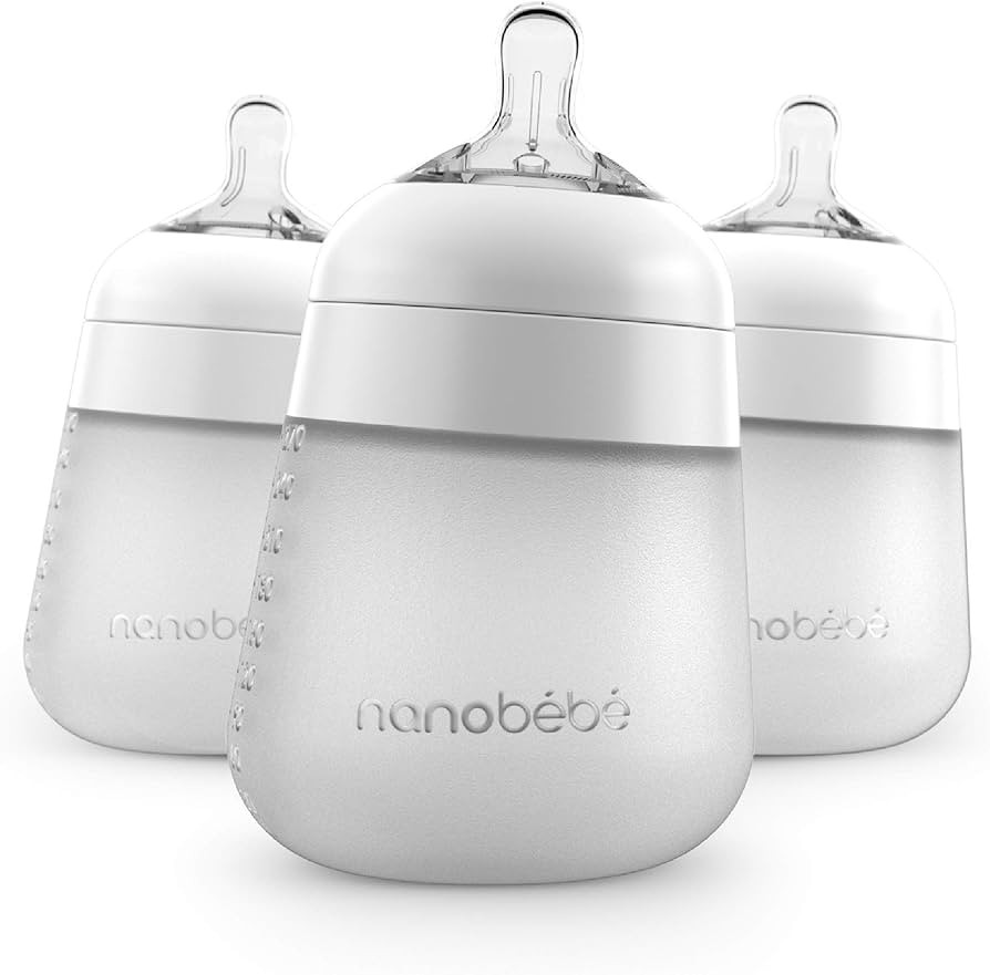 Nanobébé Flexy Silicone Baby Bottle, Anti-Colic, Natural Feel, Non-Collapsing Nipple, Non-Tip S... | Amazon (US)