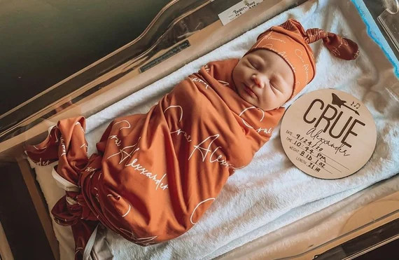 SewMine personalized swaddle receiving baby blanket Newborn | Etsy | Etsy (US)