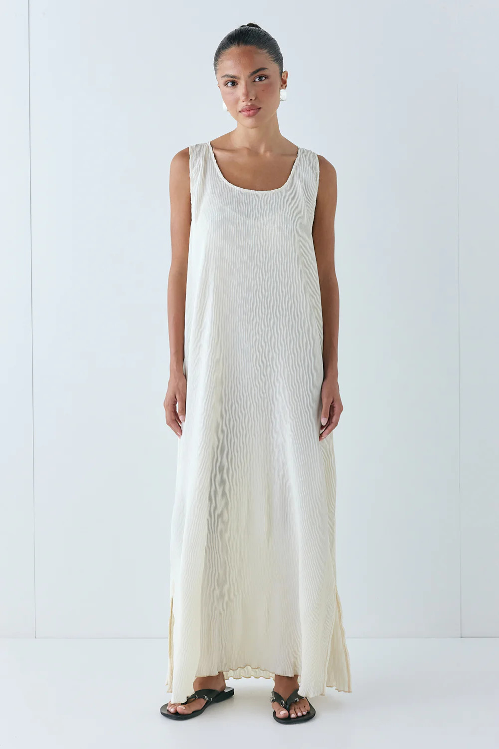 Leona Midi Dress Cream | VRG Grl