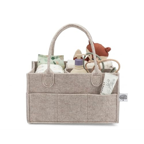Parker Baby Diaper Caddy - Nursery Storage Bin and Car Organizer for Diapers and Baby Wipes - Oatmeal, Regular | Amazon (US)