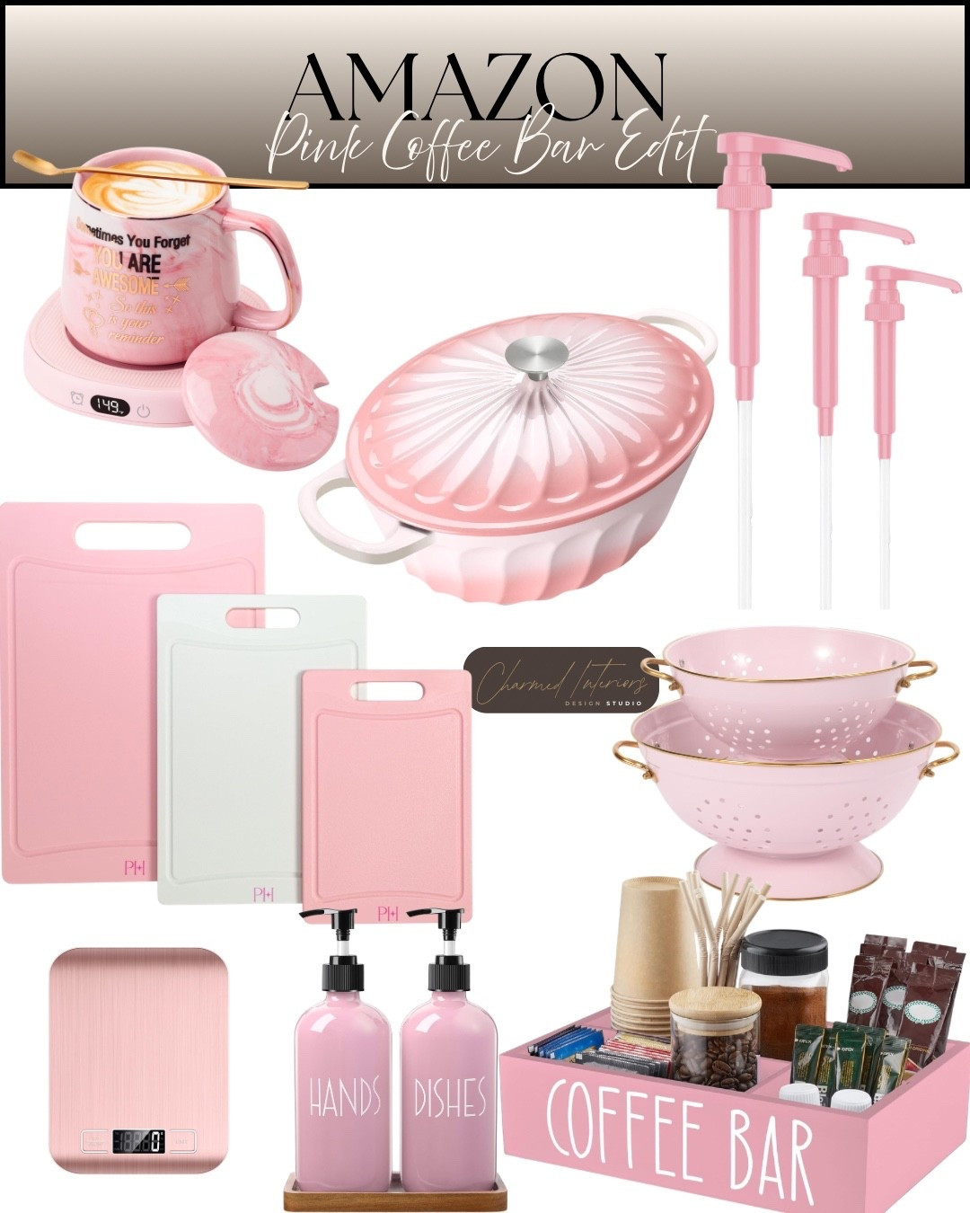 Pink Coffee Bar Edit 
#styledbycharmed #homedecor #amazonfinds

#LTKHome #LTKmorningroutine