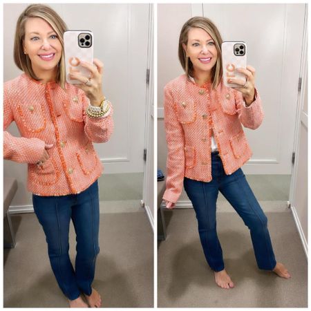 50% off + FREE shipping was extended today! 

🫶Cutest jacket with gold hardware! So pretty! I’m wearing an XS

These fun jeans are also on sale! 

Xo, Brooke

#LTKstyletip #LTKSeasonal #LTKGiftGuide