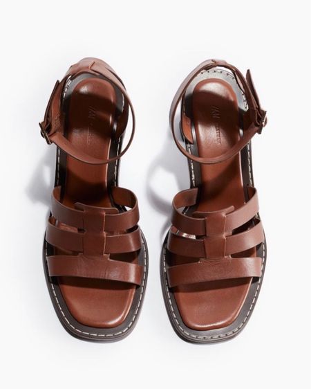 Brown heeled leather sandals 

#LTKstyletip #LTKshoecrush #LTKfindsunder100