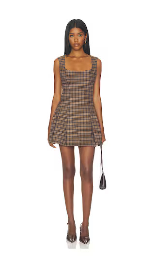Denitza Mini Dress in Brown Plaid | Revolve Clothing (Global)