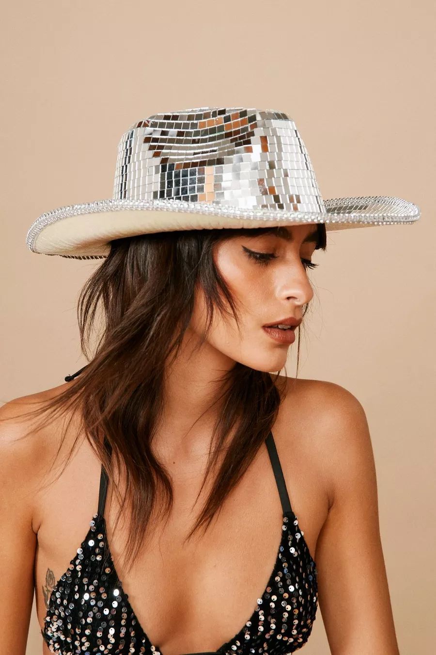 Mirror Embellished Cowboy Hat | Nasty Gal (US)