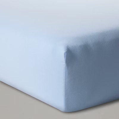 Fitted Crib Sheet Solid - Cloud Island™ Light Blue | Target