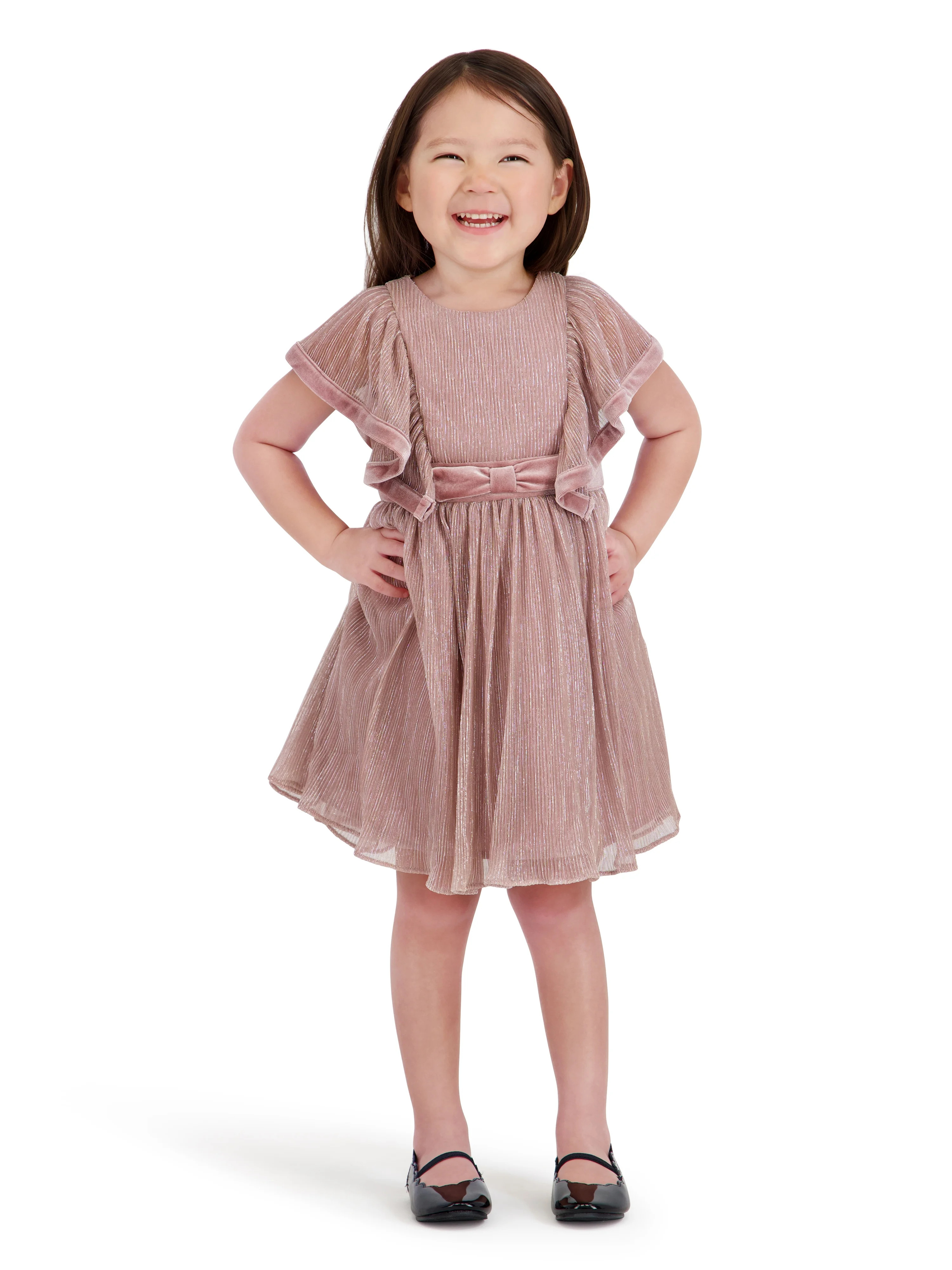 Kensie Girl Metallic Pleated Dress, Sizes 12 Months-3T | Walmart (US)
