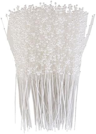 ULTNICE 100Pcs White String Pearls Sticks, Bridal Wedding Pearl Bouquet Artificial Bridal Bouquet... | Amazon (US)