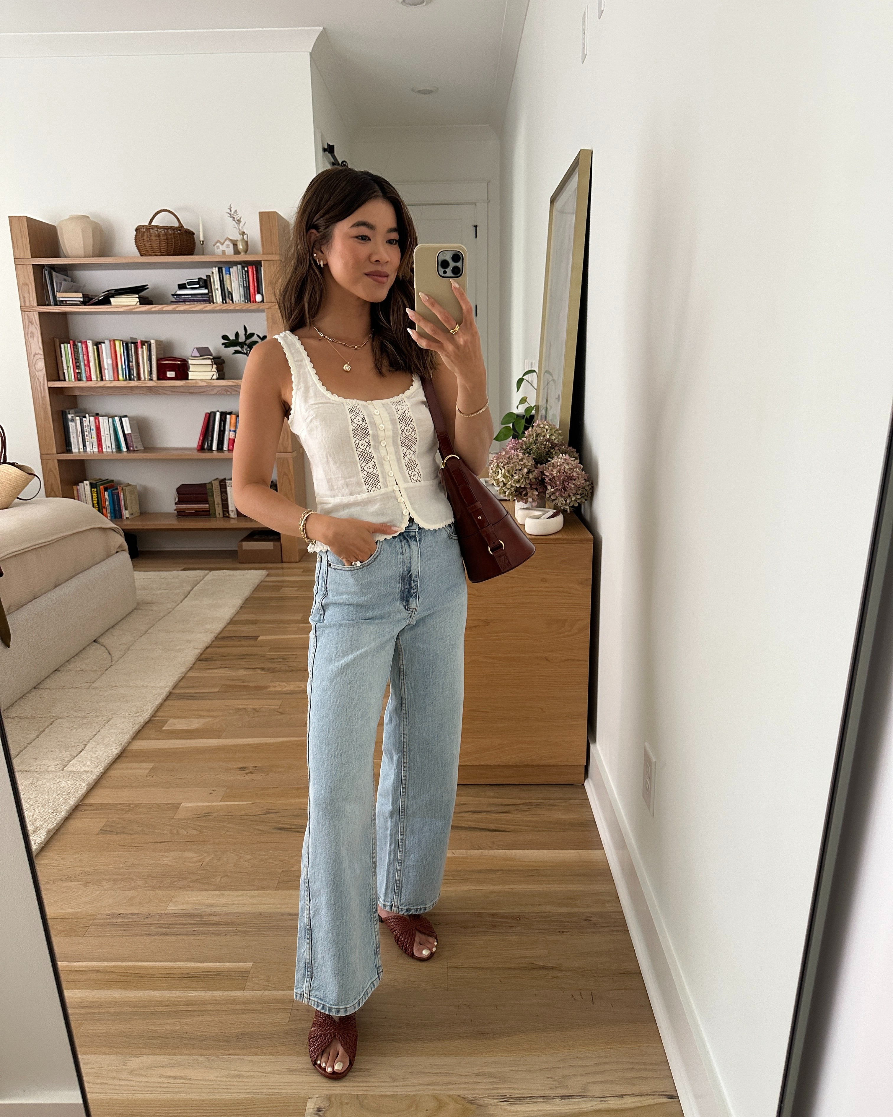 Are you looking for petite friendly jeans? These @SEZANE cropped jeans hit perfectly on me (I’m 5’2).

Sizing info: 
Sezane Lupya Top - Size 2 in Ecru Sezane Le Crop Washed- Size 0 in Bleach 

petite fashion, get dressed with me, outfit inspiration, ootd, nashville outfit, Nashville influencer, petite style, vacation style, casual outfits, mom style, petite pants, spring outfits, spring outfit info, spring pants, spring outfit idea, spring top, summer pants, Sezane pants, Summer dress, spring sweater, spring shoes, petite jeans, petite wide leg jeans, Sezane dress, knit top

#LTKootd #LTKmomlife #LTKPetite