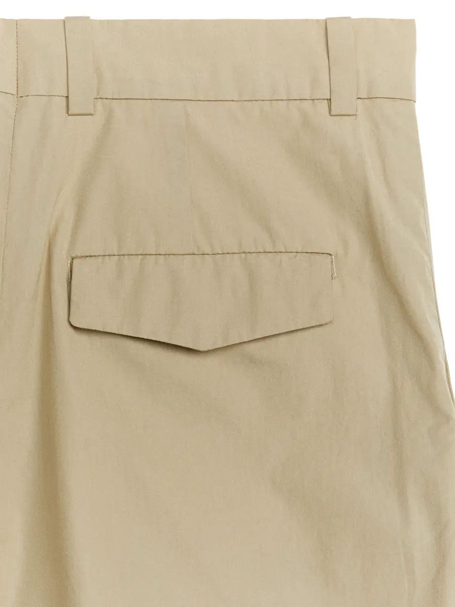 Straight-Cut Poplin Trousers - Beige - ARKET GB | ARKET (US&UK)