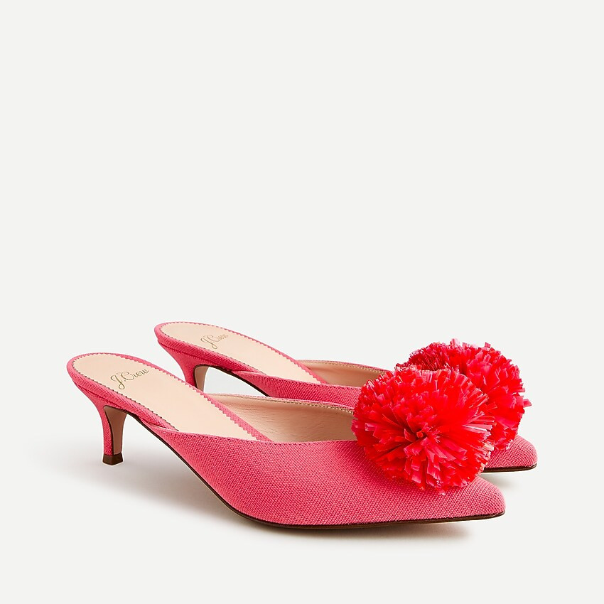 Sophia canvas pom-pom mules | J. Crew US