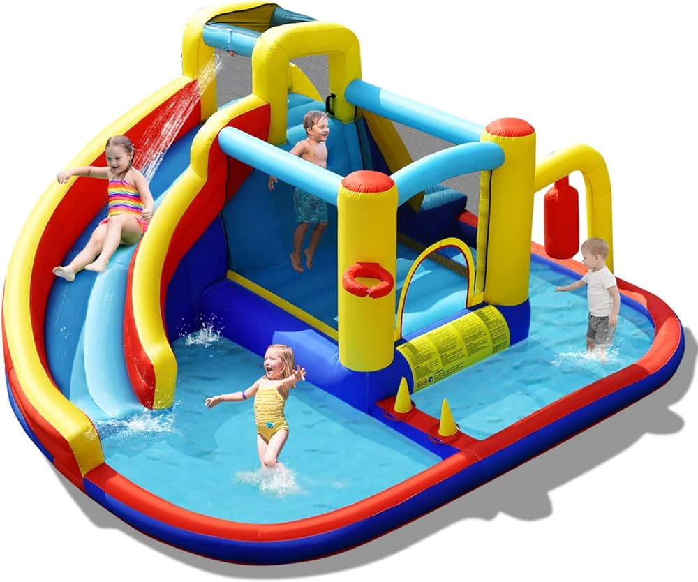 BOUNTECH Inflatable Water Slide, Mega Water Park Bounce House Combo for Kids Backyard Outdoor Fun... | Amazon (US)