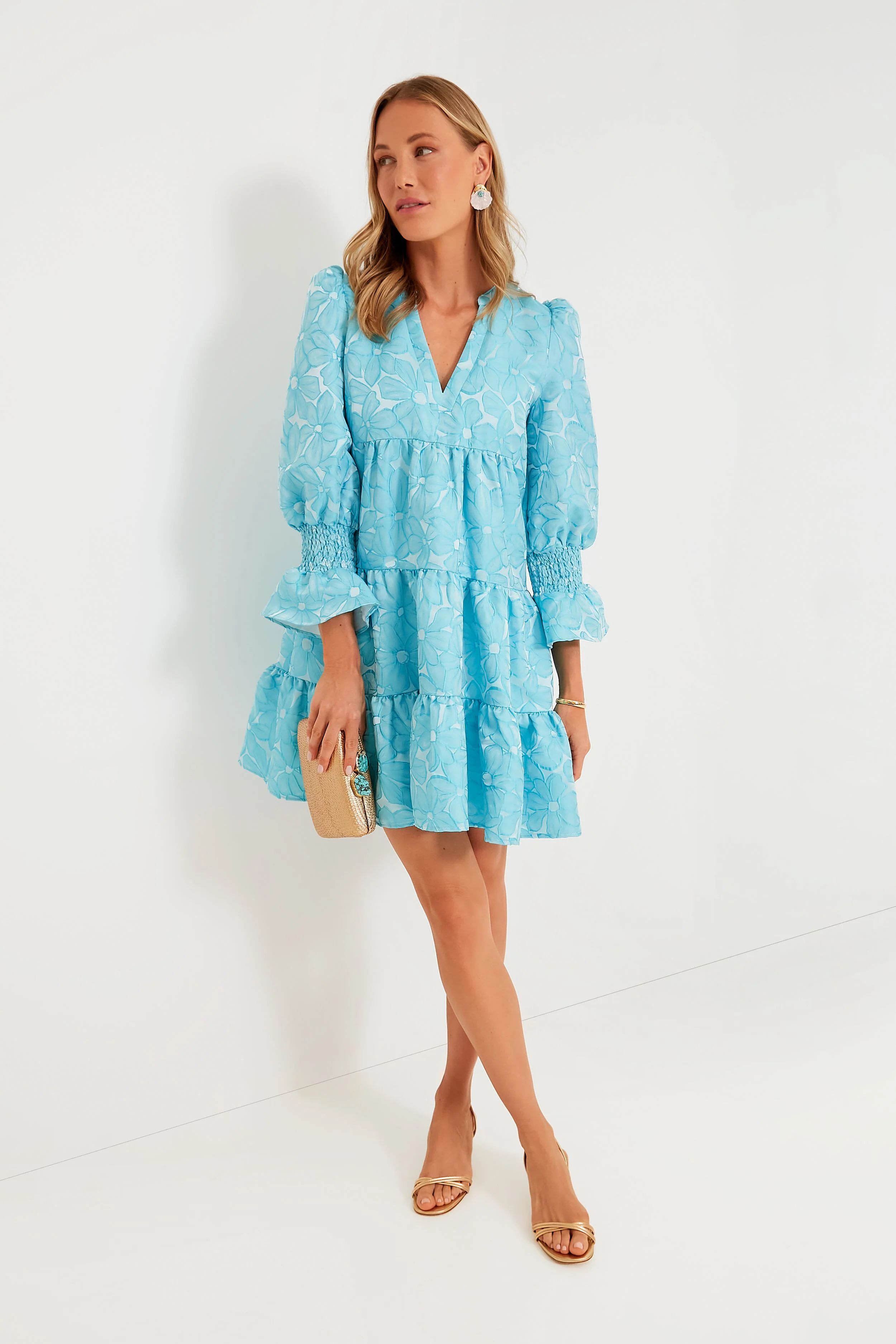 Blue Daisy Jacquard Kenzo Dress | Tuckernuck (US)