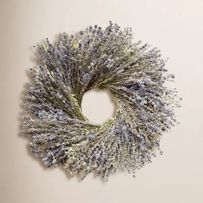Natural Dried Lavender and Eryngium Sea Holly Wreath | Wayfair North America