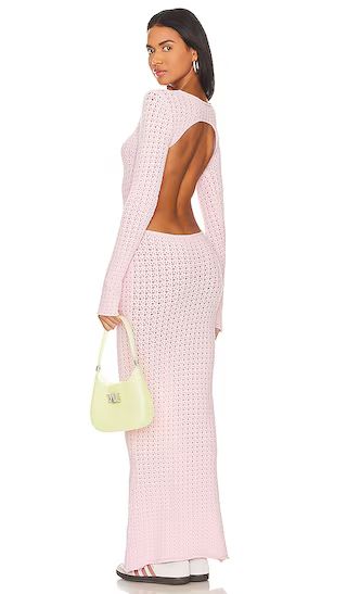 X Frankies Bikinis Hayes Crochet Dress in Slipper Pink | Revolve Clothing (Global)