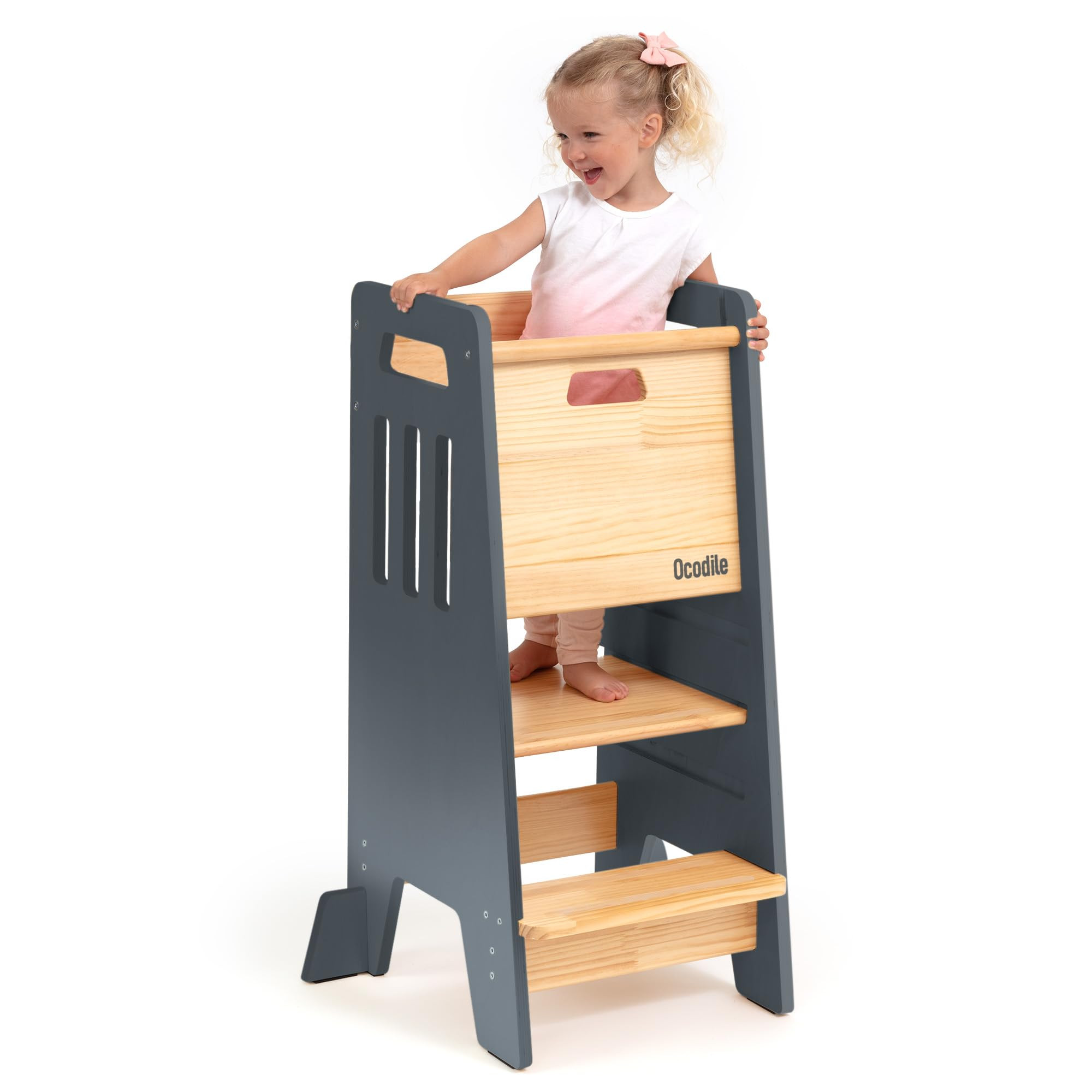 OCODILE Toddler Tower with a Sliding Door and 3 Adjustable Heights - Complete Toddler Kitchen Sto... | Amazon (US)