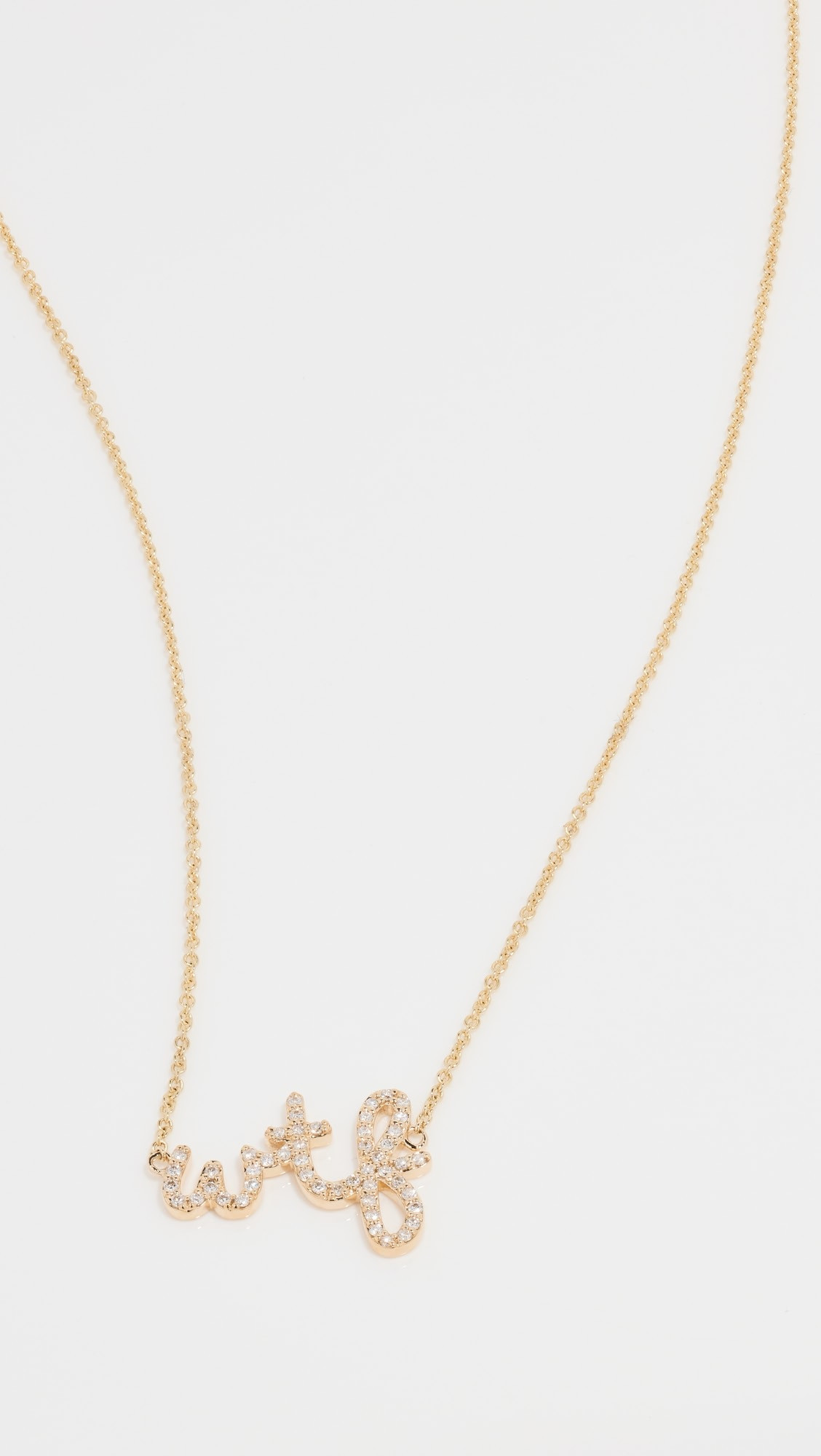 14k Small "Wtf" Script Necklace | Shopbop