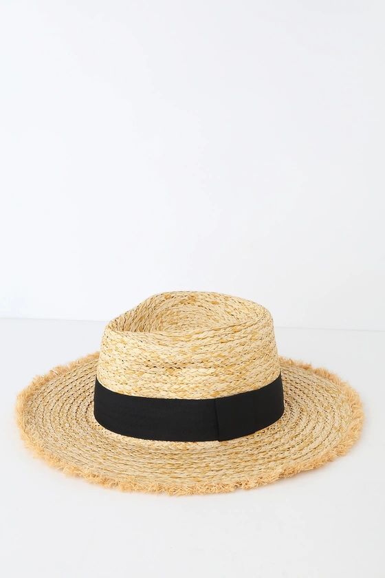 Feelin' It Beige Woven Boater Hat | Lulus (US)