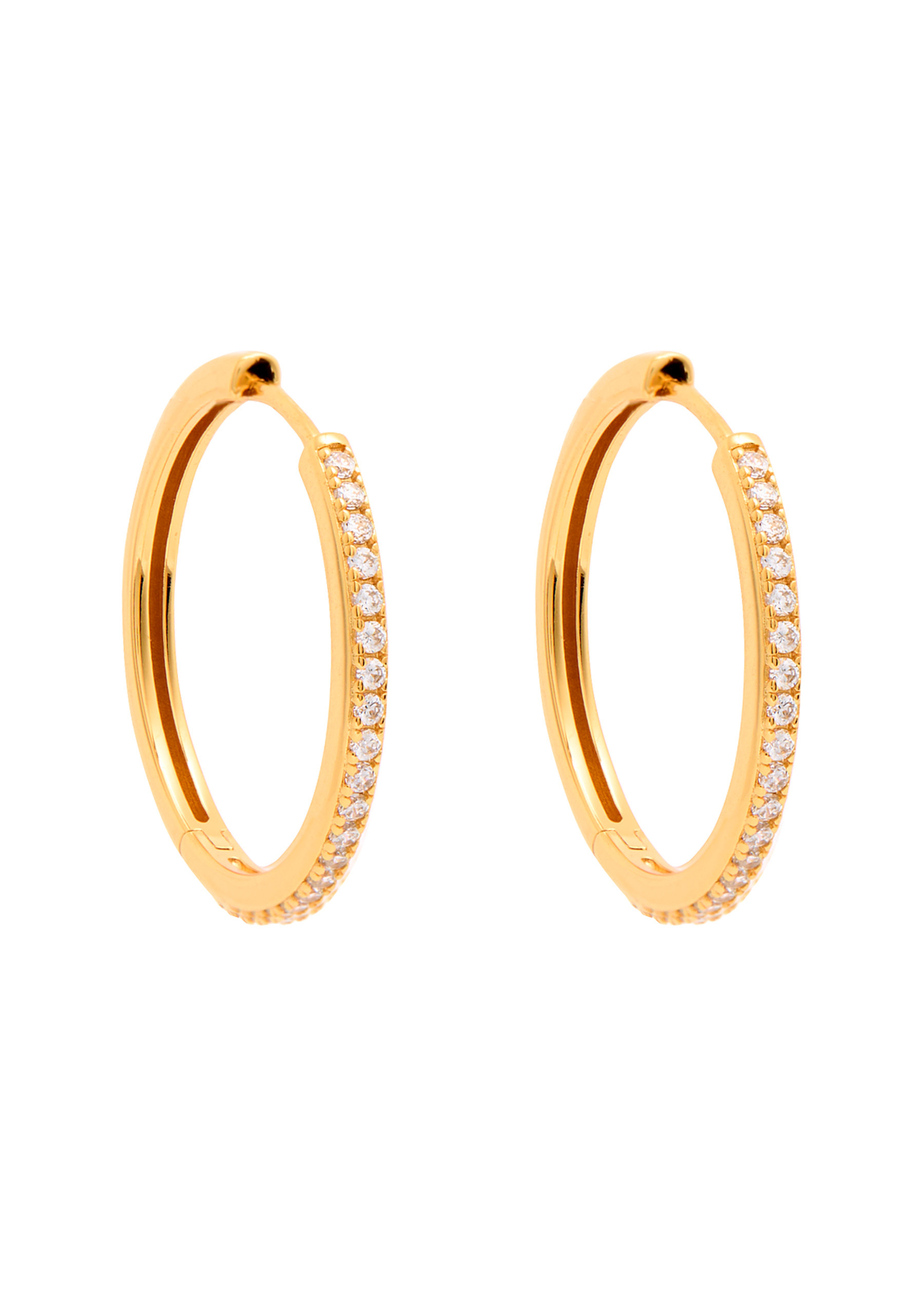 Essential Crystal Large 18kt gold-plated hoop earrings | Harvey Nichols