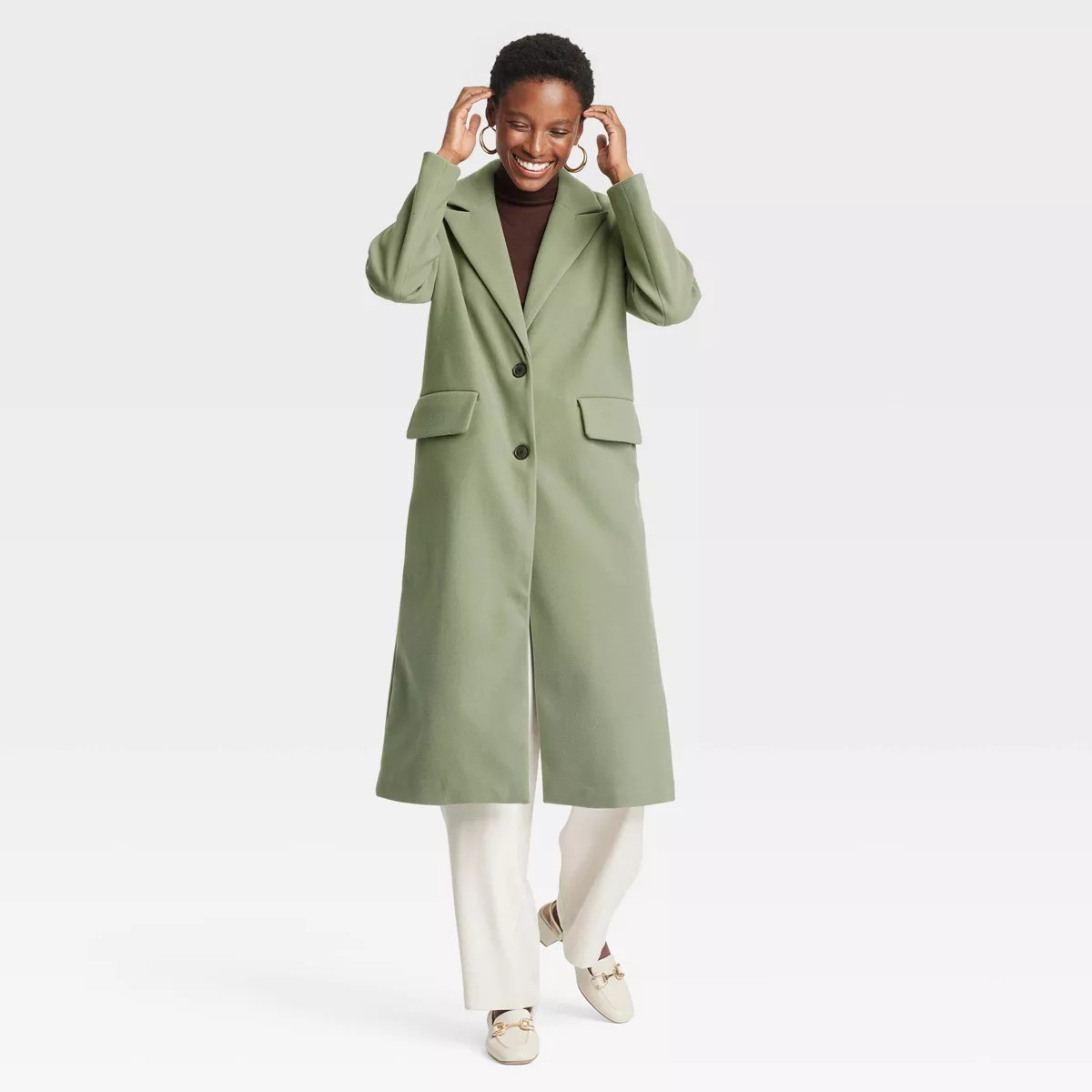 Women's Faux Wool Topcoat - A New Day™ | Target