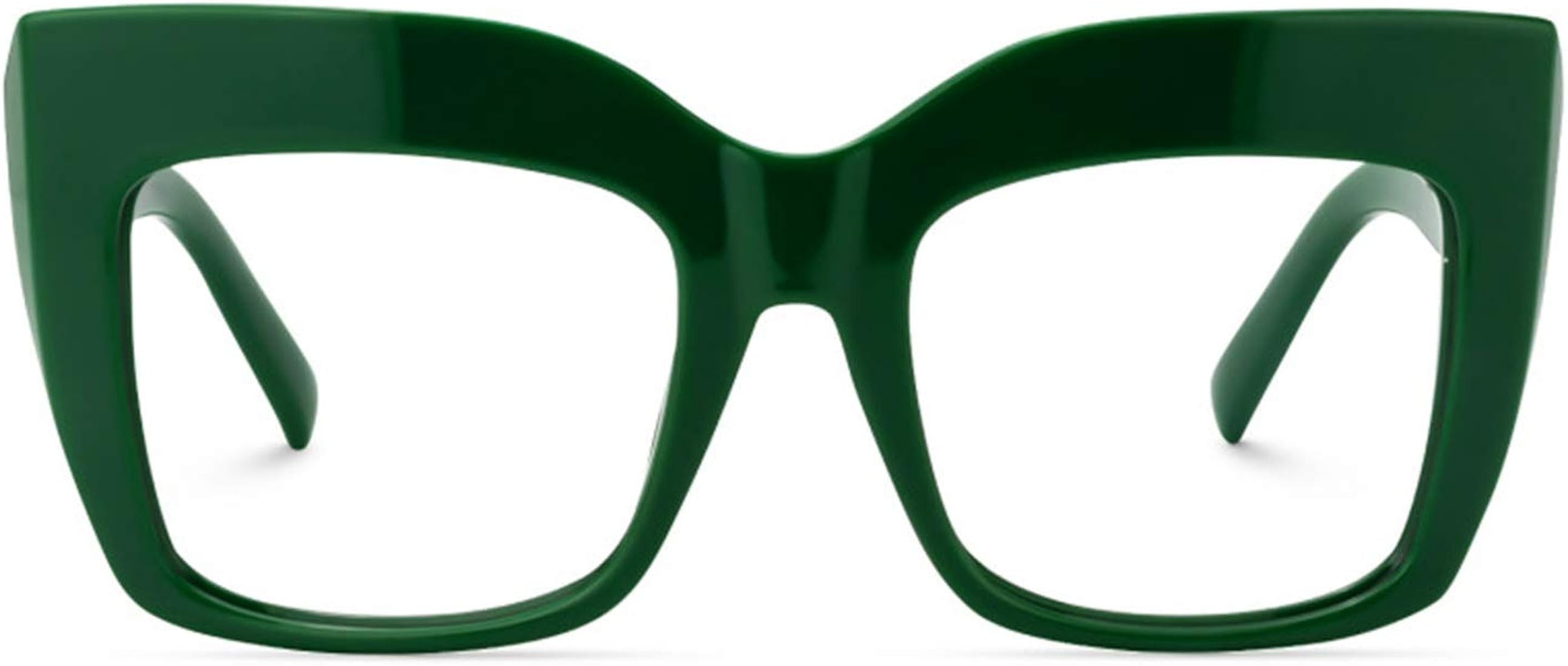 Zeelool Vintage Oversized Thick Cat Eye Glasses for Women with Non-prescription Clear Lens FP0668 | Amazon (US)