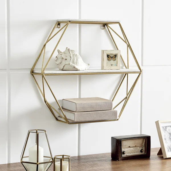 Gold Andranik Hexagon Shelf | Wayfair North America