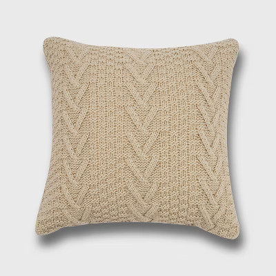 20"x20" Oversize Chunky Sweater Knit Square Throw Pillow - Evergrace | Target