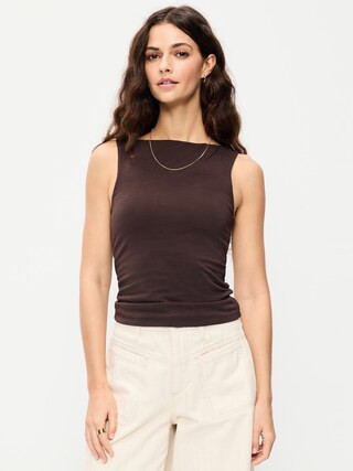 Hug Double-Layer Boat-Neck Top | Old Navy | Old Navy (US)