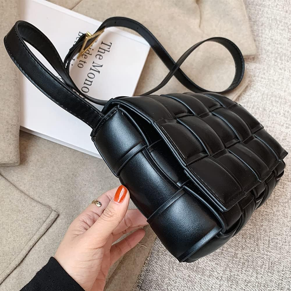 Luxury Design Weave PU Leather Shoulder Crossbody Messenger Bags Women Purse and Handbags | Amazon (US)