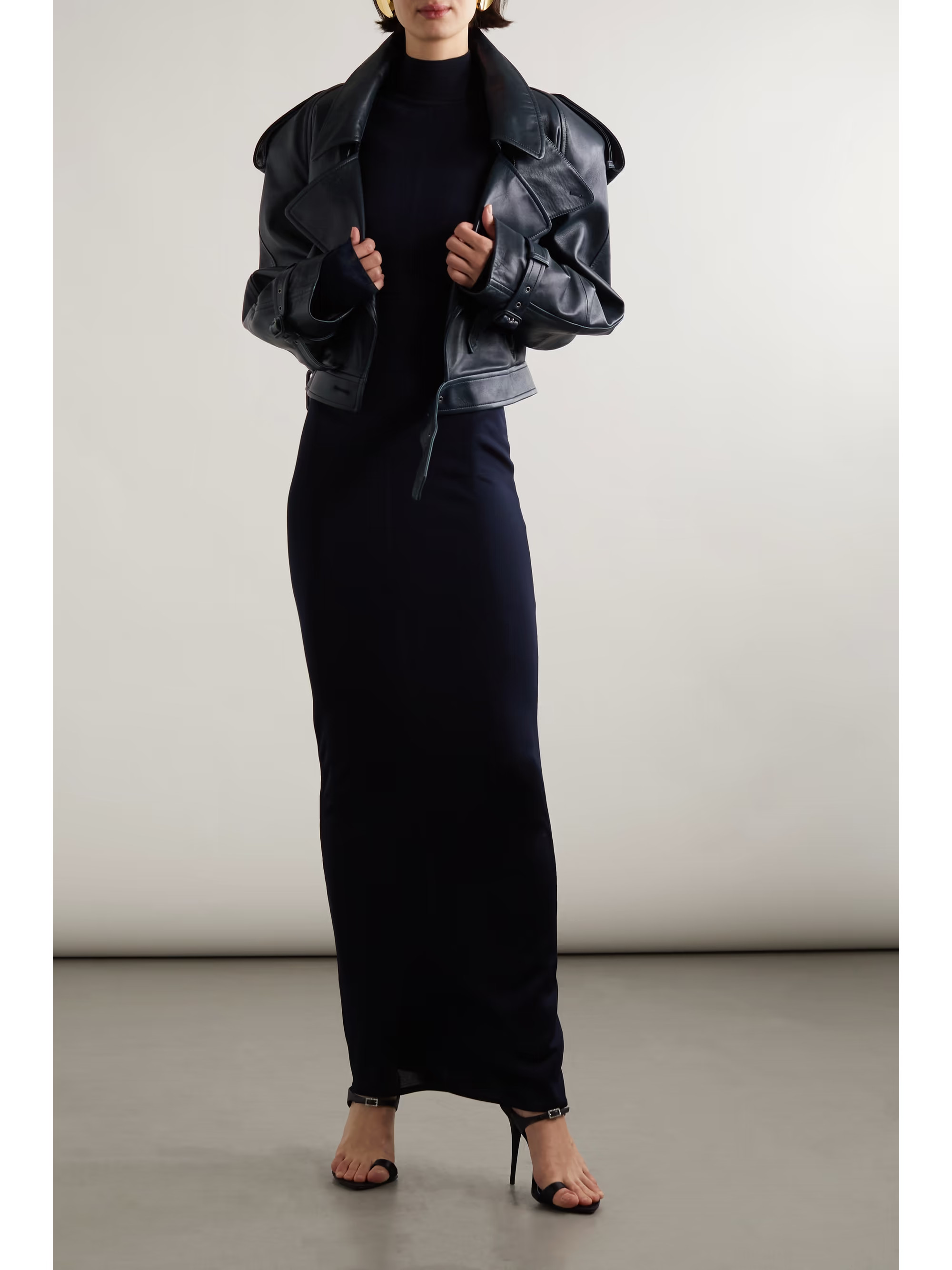 Belted cropped leather jacket | NET-A-PORTER (UK & EU)