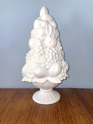 Vtg 15” Ceramic Fruit Topiary Upclycled White Centerpiece | eBay US