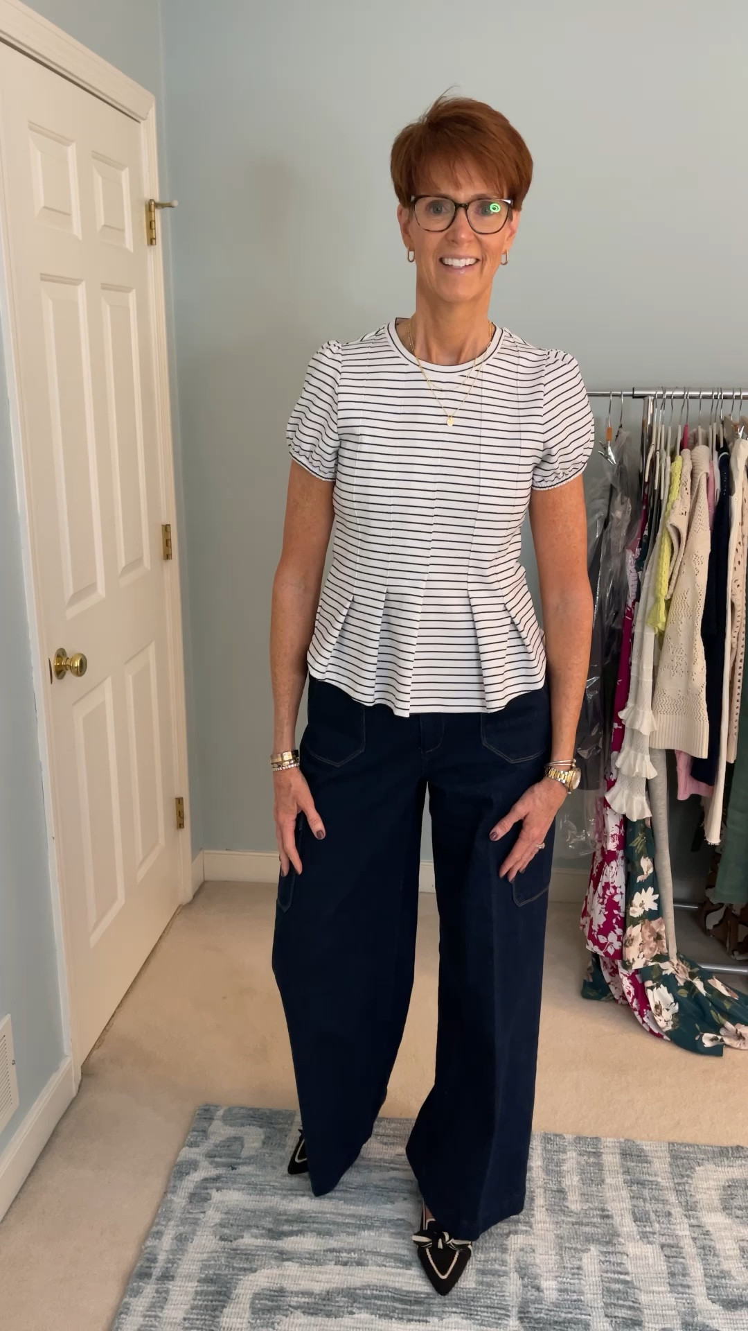 New Anthropologie try on. I’m in love with this short sleeve stripe peplum top made from a point knit.
Wearing a small in the top. Paired with dark wash Paige jeans from Nordstrom.

Over 50 fashion, tall fashion, workwear, everyday, timeless, Classic Outfits

Hi I’m Suzanne from A Tall Drink of Style - I am 6’1”. I have a 36” inseam. I wear a medium in most tops, an 8 or a 10 in most bottoms, an 8 in most dresses, and a size 9 shoe. 

fashion for women over 50, tall fashion, smart casual, work outfit, workwear, timeless classic outfits, timeless classic style, classic fashion, jeans, date night outfit, dress, spring outfit

#LTKover40 #LTKstyletip #LTKfindsunder100