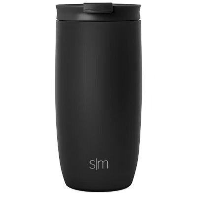 Simple Modern Voyager 16oz Stainless Steel Travel Mug with Insulated Flip Lid Powder Coat Black: ... | Target