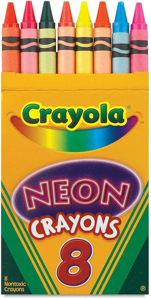 Crayola Neon Crayons, Coloring Book Supplies, Gift for Kids, 8 Count | Amazon (US)