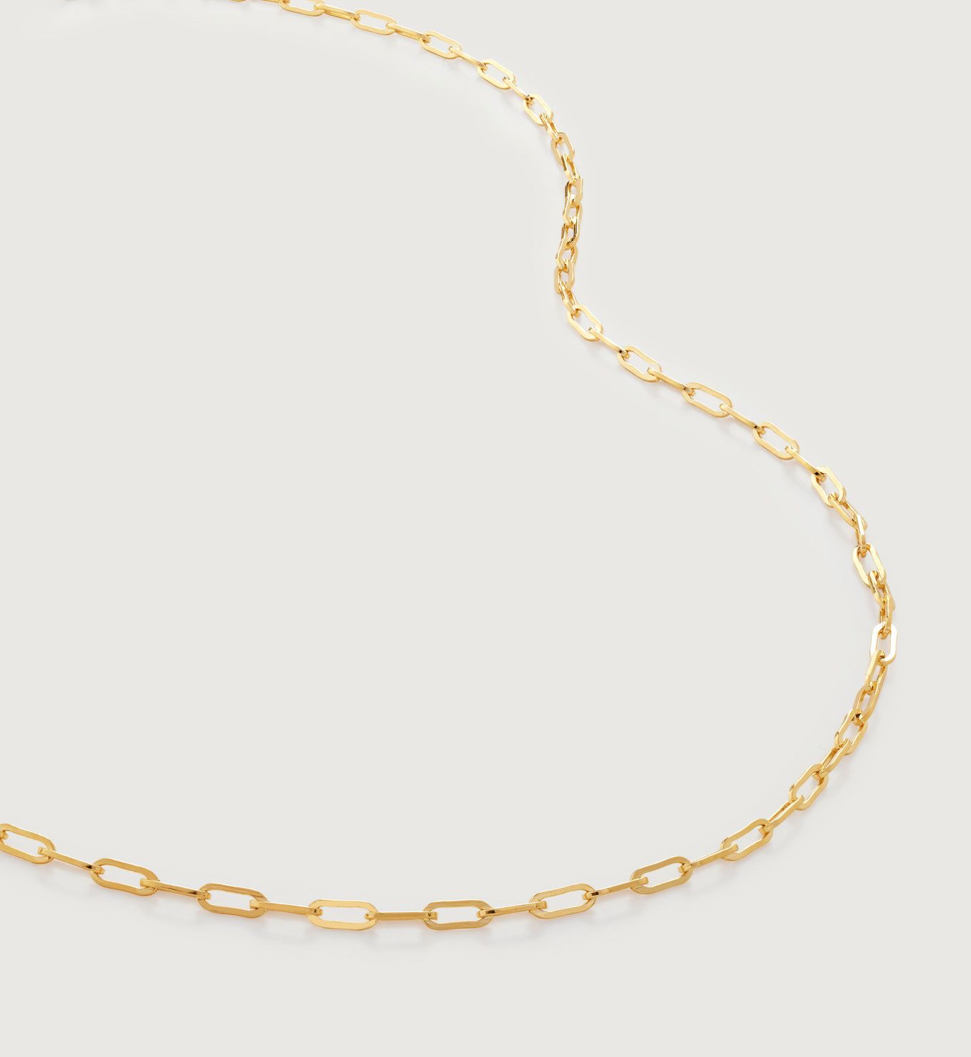 Mini Paperclip Chain Necklace Adjustable 46cm/18' | Monica Vinader (Global)