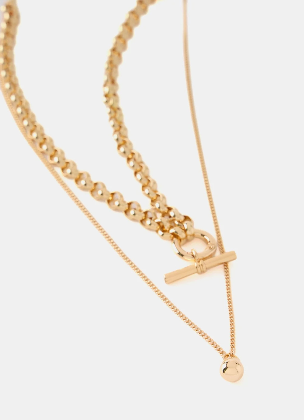 Gold Tone Double Layered Necklace | Mint Velvet
