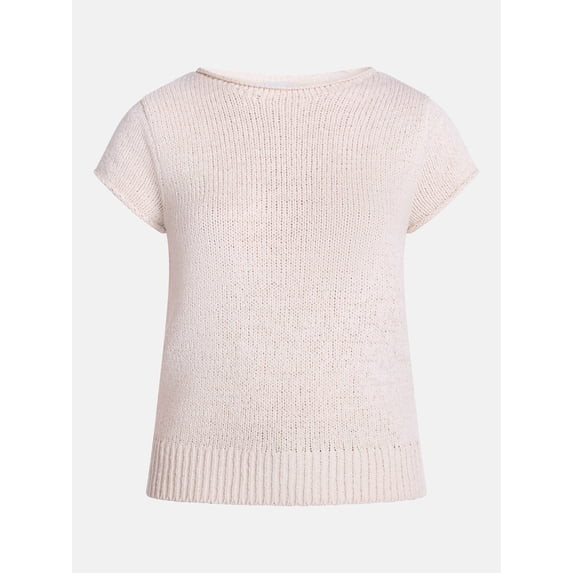 Scenario Women's and Women's Plus Pullover Rollneck Lightweight Sweater with Short Sleeves, Sizes... | Walmart (US)