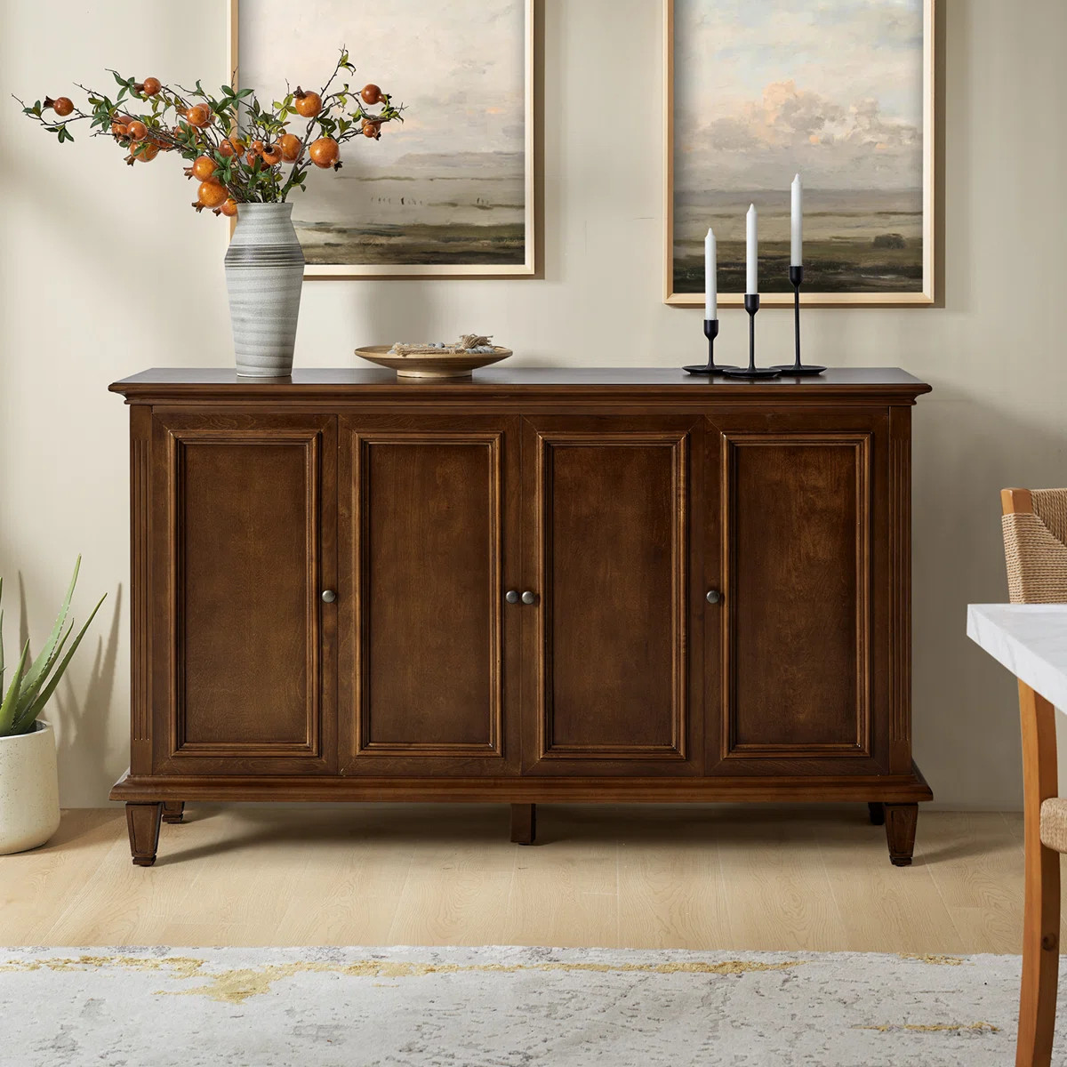 Erwin Traditional 58" Wide Sideboard with Wine Bottle Storage | Wayfair North America