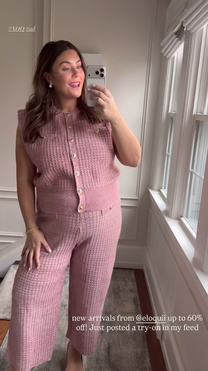 New arrivals up to 60% off from @ELOQUII #XOQ #ad - wearing size 18 in pink set & green dress, 16 in white dress & blue dress. 

#LTKSeasonal #LTKBump #LTKPlusSize