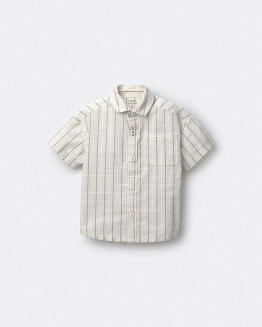 Toddler Boy Dobby Knit Button-Down Short-Sleeve Shirt - Cream - Otter Avenue | Carter's | Carter's Inc