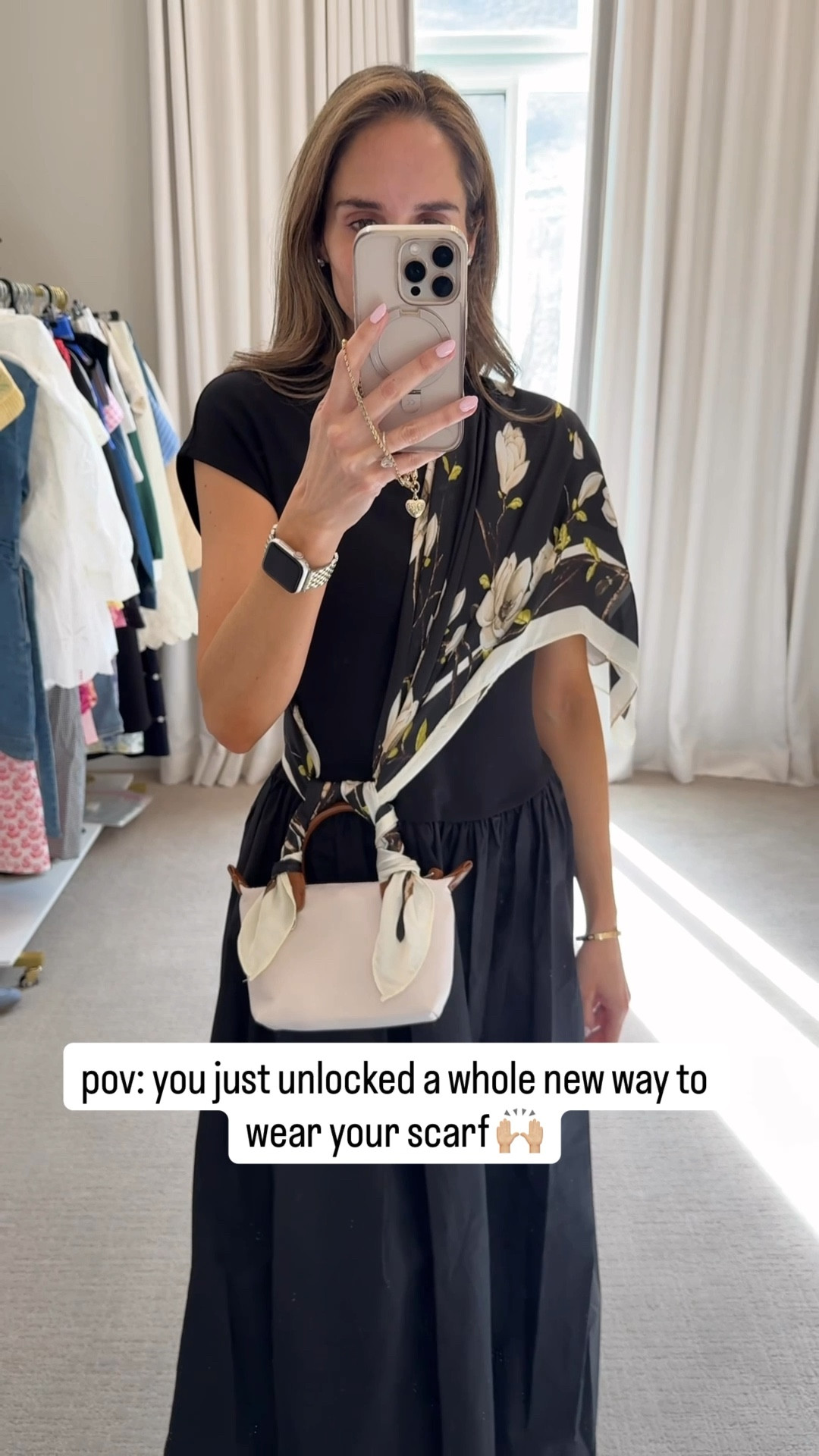 This is your sign to dig out that scarf you never know what to do with and try this simple hack of tying the scarf as a shoulder strap. It instantly elevates an outfit 🙌🏼

Save this post because spring styling just got so much more fun! 🤩

#fashionhack #scarftutorial #affordablefashion #styleinspo #momstyle #scarf #scarfstyling #fashionhack #springfashion #stylingtips


#LTKWorkwear #LTKmomlife #LTKOver40